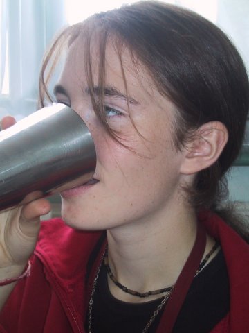 No, just water ... I am a Vegan you know ...