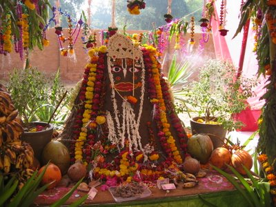 Cow Dung Giriraja at the Goshalla