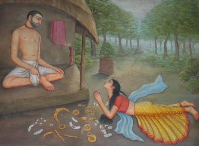 The Prostitute surrenders to Haridas Thakura